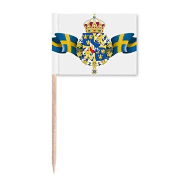 Imagem de Emblema nacional da Suécia, símbolo, palito, bandeiras, marcador, decoração de festa