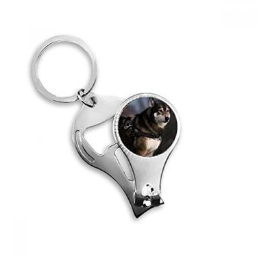 Imagem de Cachorro Husky Animal Lonely Night Nail Nipper Ring Chaveiro Abridor de Garrafas Cortador