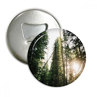 Imagem de Emblema multifuncional com ímã de geladeira e cenário de natureza da floresta verde