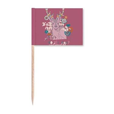 Imagem de Reindeer mas efeito artístico, bandeiras coloridas para palito, marcador para decoração de festa
