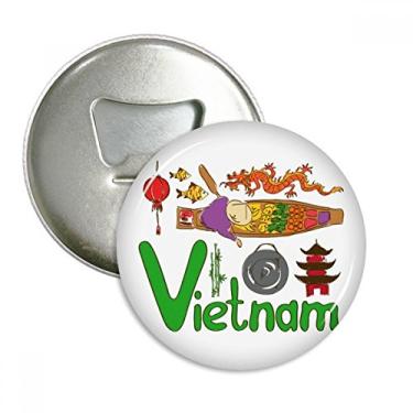 Imagem de Símbolo nacional do Vietnã com padrão de marco abridor de garrafas e ímã de geladeira emblema multifuncional