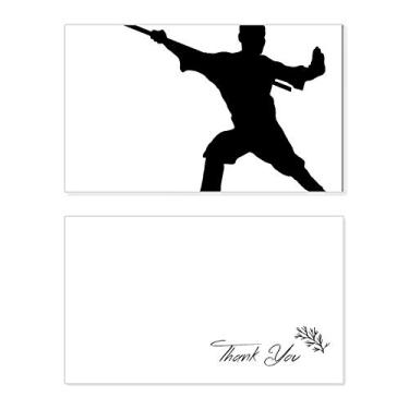 Imagem de Kung Fu Arte Marcial Chinesa Shaolin Stick Cartão de agradecimento Aniversário Saudação Casamento Agradecimento