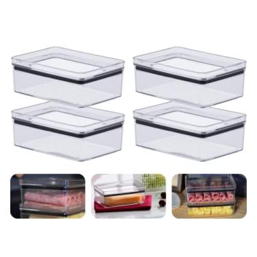 Imagem de 4 Porta Frios Geladeira Pote Hermético Gaveta Acrilico 770ml