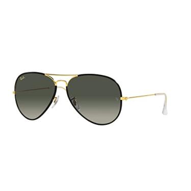 Imagem de Óculos de Sol Ray-Ban Aviator Full Color 0RB3025JM 919671 Tam 58 / Preto/Ouro - Lentes Cinza Gradiente