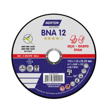 Imagem de Disco de Corte 4.1/2 X 3/64 X 7/8" BNA12 Inox - Norton