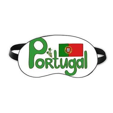 Imagem de Bandeira nacional de Portugal com estampa verde e proteção para os olhos de sono macia para a noite
