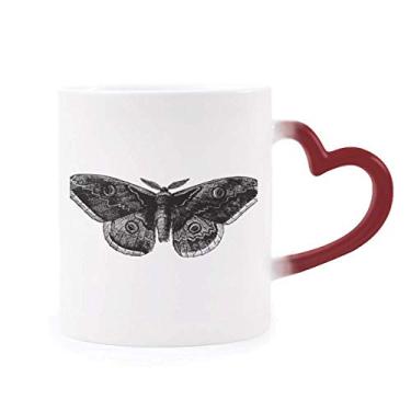 Imagem de Caneca Black Butterfly Kite sensível ao calor Caneca vermelha muda de cor