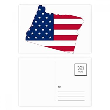 Imagem de Oregon Mapa dos EUA Estrelas Listras Bandeira Cartão Postal Cartão Cartão Cartão Cartão de Aniversário