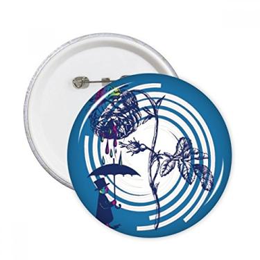 Imagem de Chapéu de guarda-chuva de folhas de plantas, chapéu de flor redondo, broches, decoração de roupas, 5 peças, presente