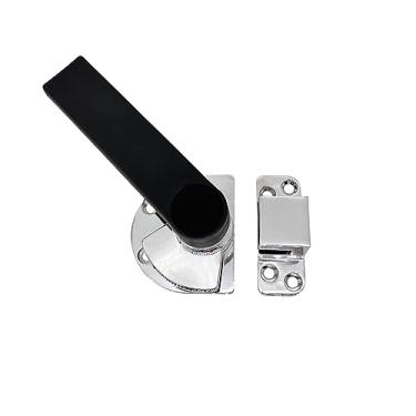 Imagem de Xnrtop Conjunto de trava de trava de alça preta para congelador de forno industrial para porta hermética tom prateado (L)