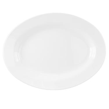 Imagem de FSE Bandeja 2113TW, 680 g, 33 x 24 cm, oval, profundo, resistente à quebra, pode ser lavada na lava-louças, sem BPA, melamina, branco imperial, NSF, pacote com 12