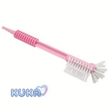 Imagem de Escova Dupla Ação Para Lavar Mamadeira Da Kuka Rosa - kuka baby