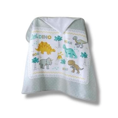 Imagem de Toalha de Banho com Capuz Infantil Velour Estampado Dohler, Rosa e Bra