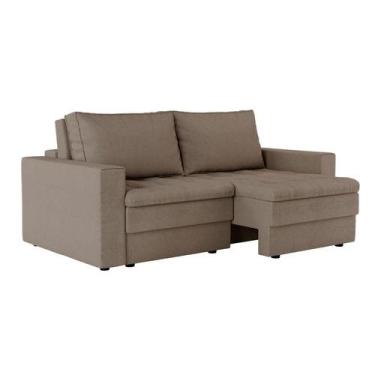 Imagem de Sofá 3 Lugares Retrátil Berna Linho Bege 210 cm - Mobly