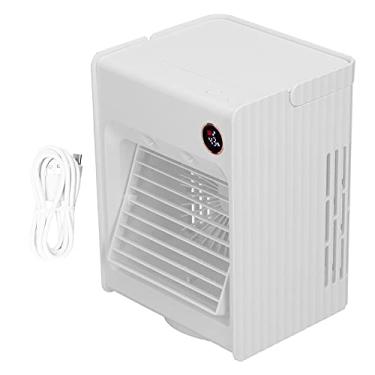 Imagem de Mini Desktop Oscilante Spray 2 em 1, Ventilador de Umidificação IR com Luz de Carregamento USB Desktop e Ventilador Refrigerador IR Self (Branco), Ventilador Portátil e Condicionador IR, Ventilador