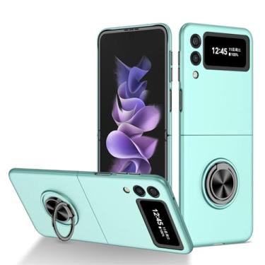 Imagem de Capa de anéis magnéticos de luxo para Samsung Galaxy Z Flip 5 Flip 4 ZFlip 2 3 Z Flip4 Capa com suporte para Samsung Flod 3 2 4 Fold5, azul celeste, para Samsung Z Flip 1
