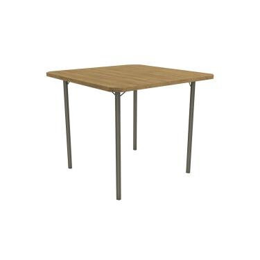 Imagem de Mesa de Sala Jantar Sena M057 Aço c/ Tampo Madeirado 90x90cm Bronze - Kappesberg