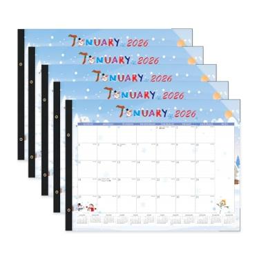 Imagem de Calendário de mesa de janeiro de 2026 a junho de 2027 grande, 55 x 43 cm, calendário de mesa com capa de plástico, 18 meses, seção de anotações