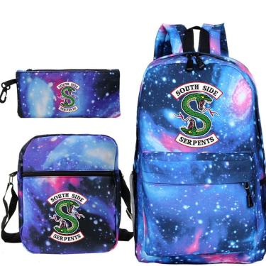 Imagem de Conjunto de mochilas Riverdales, mochila escolar estampada em anime para crianças