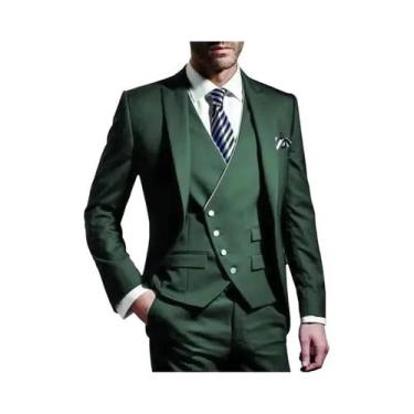 Imagem de Terno Masculino De 3 Peças Em Cor Sólida Para Casamento E Negócios, Co