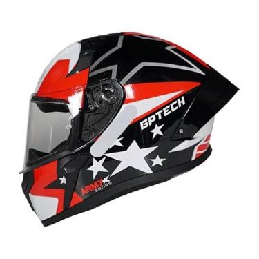 Imagem de Capacete GP Tech Sense Army Preto - Vermelho Fechado Moto 58