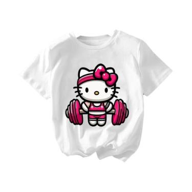 Imagem de Camiseta De Algodão Feminina Com Estampa Da Hello Kitty Para O Verão, 