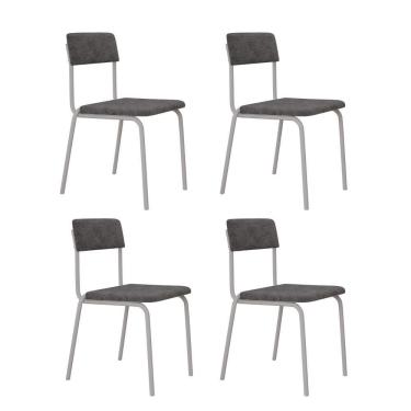 Imagem de Cadeira Fit Fixa C/4 Pes 475 X 505 X 810 Mm C/4 Un Pés Brancos. Nevoa Nevoa