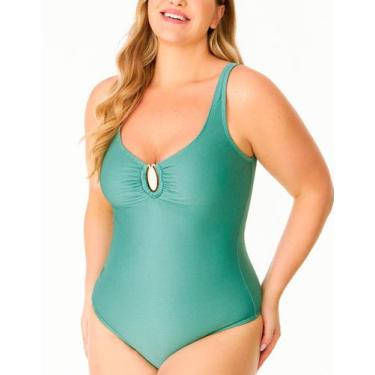 Imagem de Maiô Control Marcyn 678.739 Plus Size Salsa Fivela Microfibra T. 46/50