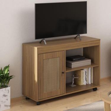 Imagem de Rack para TV até 49 Polegadas MDF 91cm Rodizios Sampa Marrom - Artely