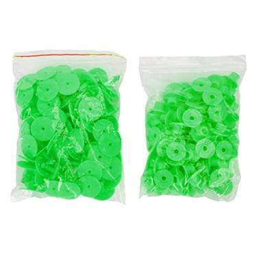 Imagem de Pssopp Farm Cattle Ear Tag, 100pcs TPU + Número de cobre Cattle Eartags Farm Animal Passport (Verde)