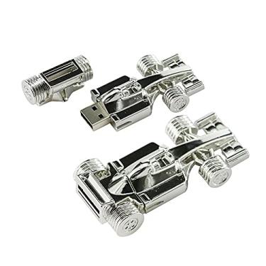 Imagem de 128 GB em forma de carro de corrida USB 2.0 Flash Drive Pen Drive Pen Drive U Disk Armazenamento de Dados Jump Drive USB Drive Flash Disk USB Stick USB Disk (Prata)