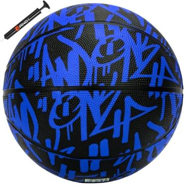 Imagem de AND1 Street Ink 27,5 Basquete: Bola de borracha de tamanho juvenil para uso interno e externo, construção de canal profundo e durabilidade, ideal para meninos e meninas de 9 a 11 anos, inclui bomba de