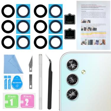 Imagem de ASDAWN 2 peças de reposição para lente traseira da câmera traseira Galaxy A34, vidro para Samsung Galaxy A34 de 6,6 polegadas, todas as operadoras com filme de lente grátis + manual de instalação +