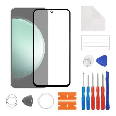 Imagem de SwarKing Nova substituição da tela de vidro da lente externa frontal para SAM S23 FE com kit de ferramentas de reparo gratuito (sem toque LCD e digitalizador)