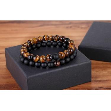 Imagem de Kit Pulseira casal yingyang olho de tigre - atelie da lou, Olho de tig