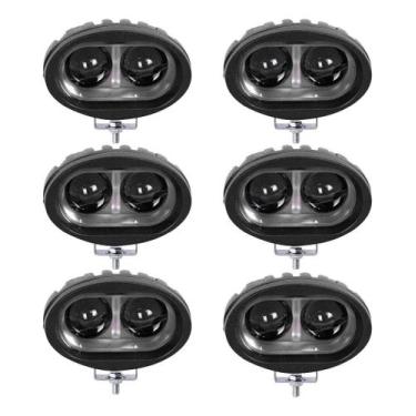 Imagem de Kit 6 Farol Milha Auxiliar 2 Led 20w Empilhadeira Led Azul - Briwax