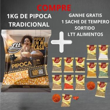 Imagem de Combo Milho Tradicional 1kg + 1 Sache de Tempero Sortido - lttalimento
