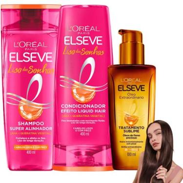 Imagem de Kit Elseve Liso Dos Sonhos Extraordinário Queratina 400Ml - L'oreal Pa