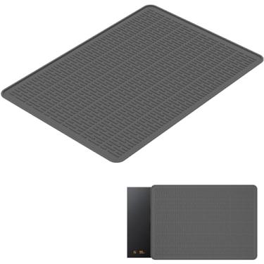 Imagem de HOTBEST Coberturas superiores de fogão de silicone tapete superior de fogão grande 71 x 50 cm protetor de fogão de vidro resistente ao calor protetor de fogão reutilizável cinza escuro almofada