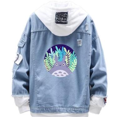 Imagem de Jaqueta jeans, estilo de moda, impressão Totoro com amigos - MAOLAN