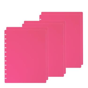 Imagem de ITSYHPRO Conjunto de 3 capas de caderno com letras em disco, agenda de discos, cores doces compatíveis com Levenger Circa Arc TUL Eagle e Happy Planner (rosa rosa, letra)