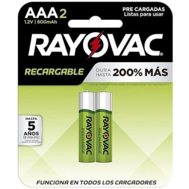 Imagem de Pilha Recarregável RAYOVAC (AAA) Palito Cartela com 2Un