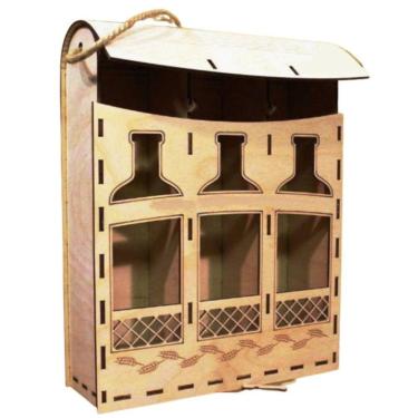 Imagem de Mini Adega Mdf Para 03 Garrafas