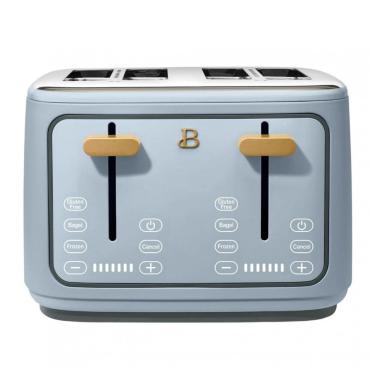 Imagem de Torradeira elétrica de pão 4 fatias Beautiful Azul, 1800W, slots extralargos, display touch, funções bagel e congelados, aço inox, 110V