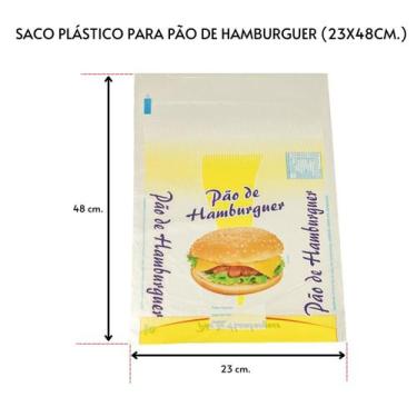 Imagem de Saco plástico para pão de hambúrguer 23x48cm. com 100 un. - TAMAROZZI 