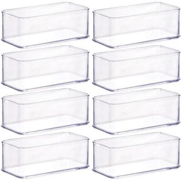 Imagem de Organizador de plástico acrílico 14,6 x 7,3 x 5,45 cm H1 8 unidades Pl
