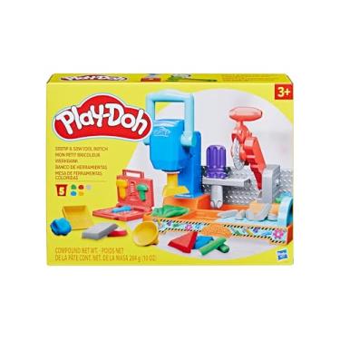 Imagem de Play-Doh Conjunto de massinha Mesa de Ferramentas Coloridas com 5 potes de massinha de modelar e acessórios, para brincadeiras criativas, presente para crianças acima de 3 anos