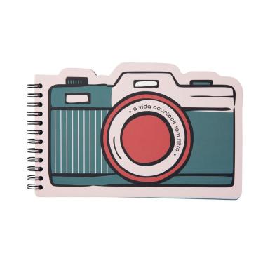 Imagem de Álbum de Fotos Imaginarium sem Filtro Design Câmera Vintage 14 Folhas 19.3cm X 12.5cm