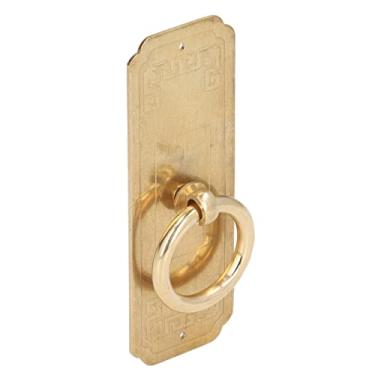 Imagem de Puxador de Porta de Armário Chinês Chinês Estilo Vintage Puxador de Gaveta Móveis Padrão Antigo Cobre Puro Portas de Armário Janela Puxador retrô (Fixação de parafuso de latão de 10 cm de)