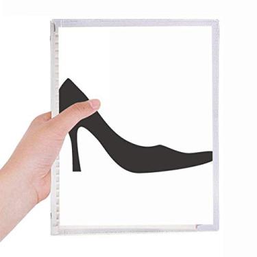 Imagem de Caderno de salto alto feminino com desenho de folhas soltas diário recarregável